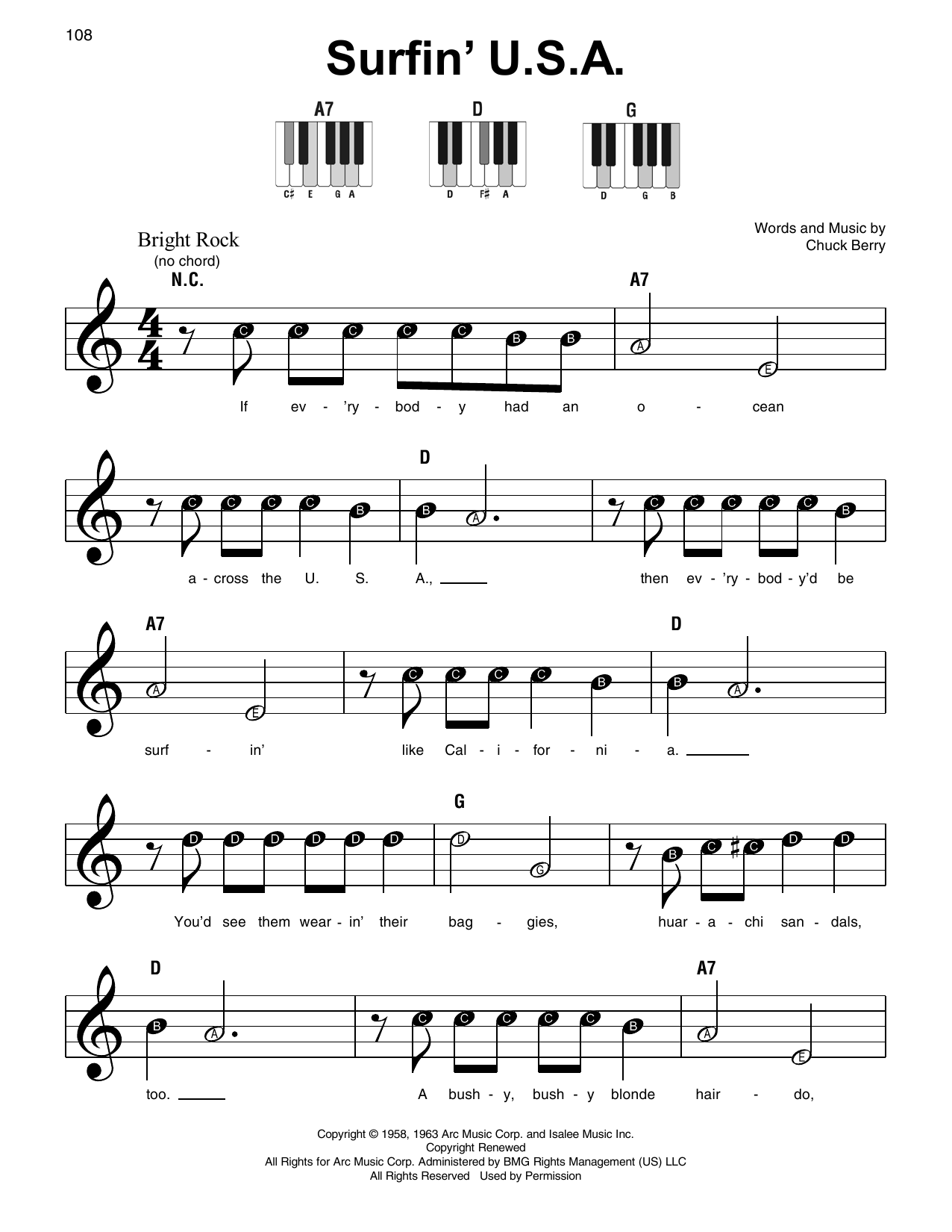 Produktgalerie: Seite 1 von 1 Surfin' U.S.A., The Beach Boys, Klavier