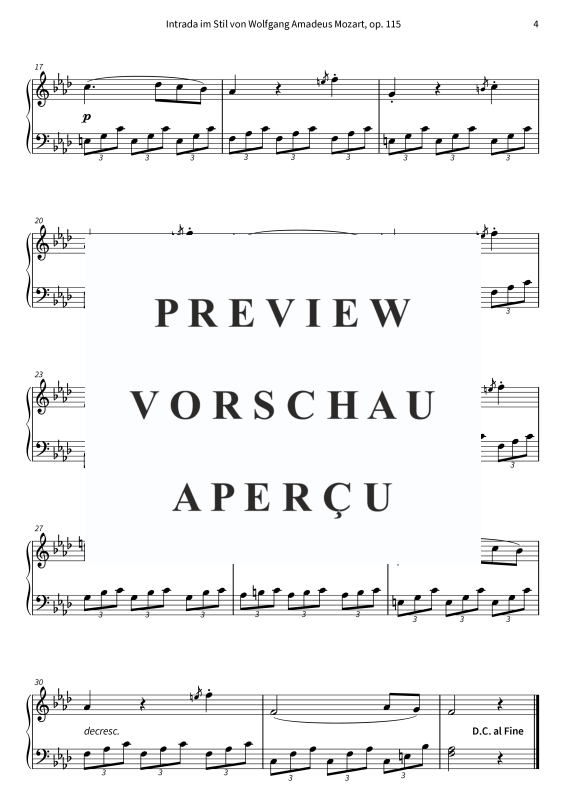Produktgalerie: Seite 6 von 6 Intrada im Mozart-Stil über "Ach du lieber Augustin", , Klavier Solo