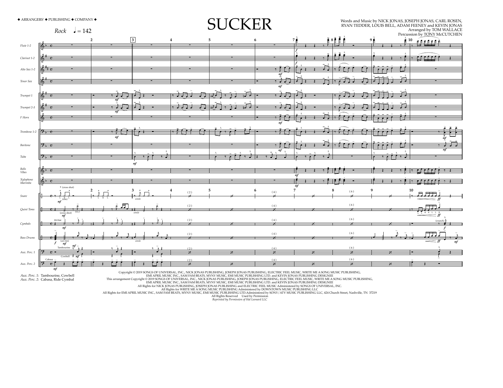 Product picture to: Sucker (arr. Tom Wallace) - Full Score