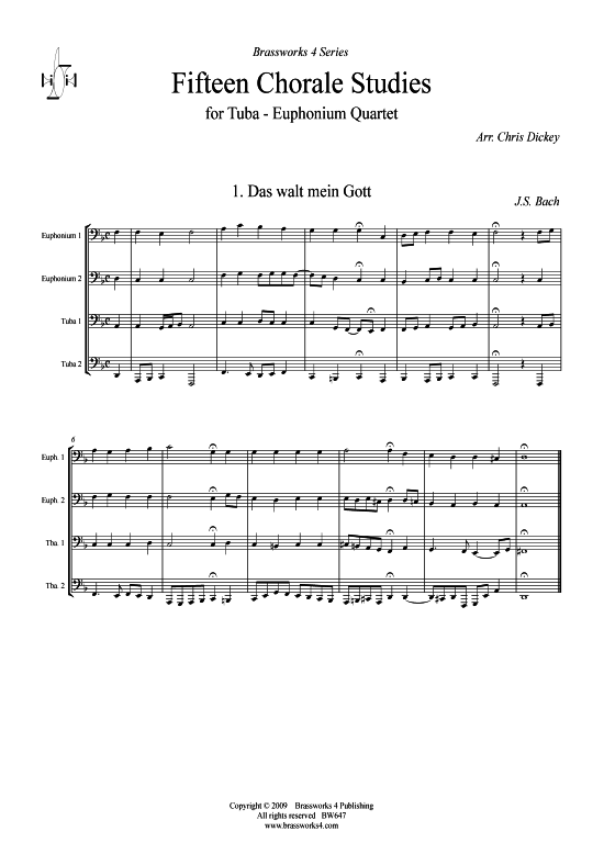gallery: 15 Chorale Studies for Tuba-Euphonium Quartet , , (Tuba Quartett: 2x Bariton, 2xTuba)