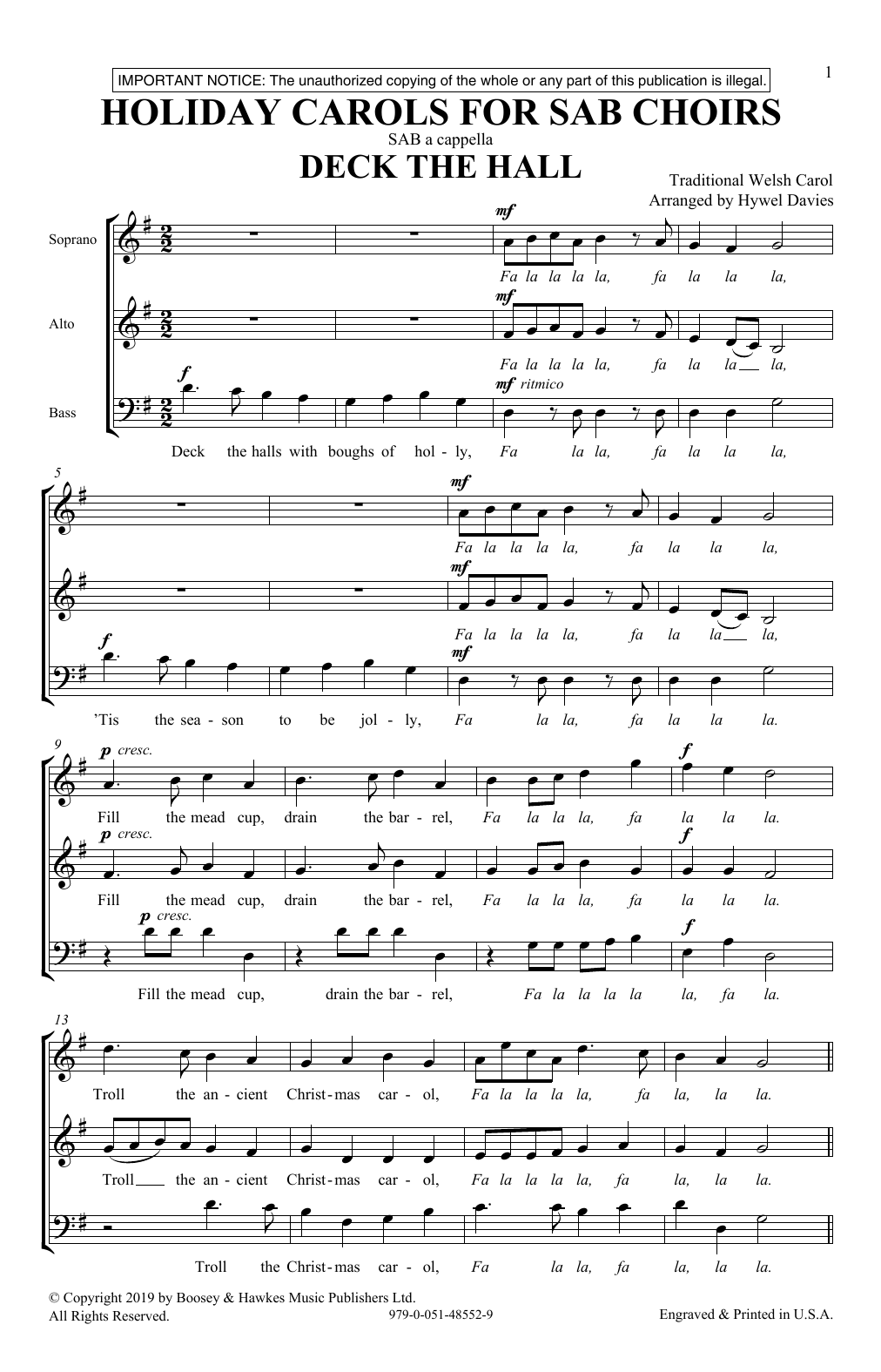 Product picture to: Holiday Carols for SAB Choirs