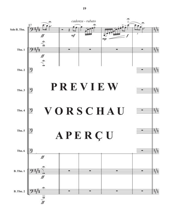 Product gallery: Page 21 of 21 Songs of the forest , , (Trombone ensemble 8 parts + bass trombone solo)