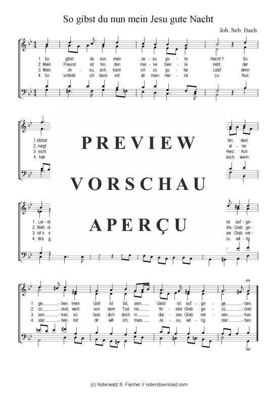 Produktbild zu: So gibst du nun mein Jesu gute Nacht Joh. Seb. Bach