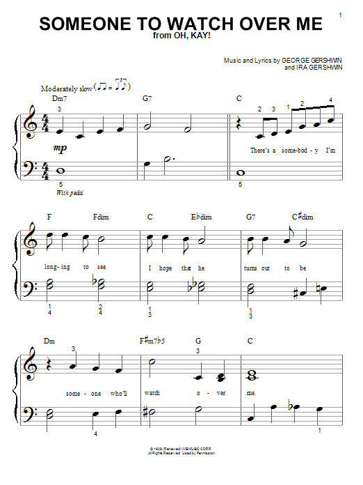 Product gallery: Page 1 of 1 Someone To Watch Over Me, George Gershwin