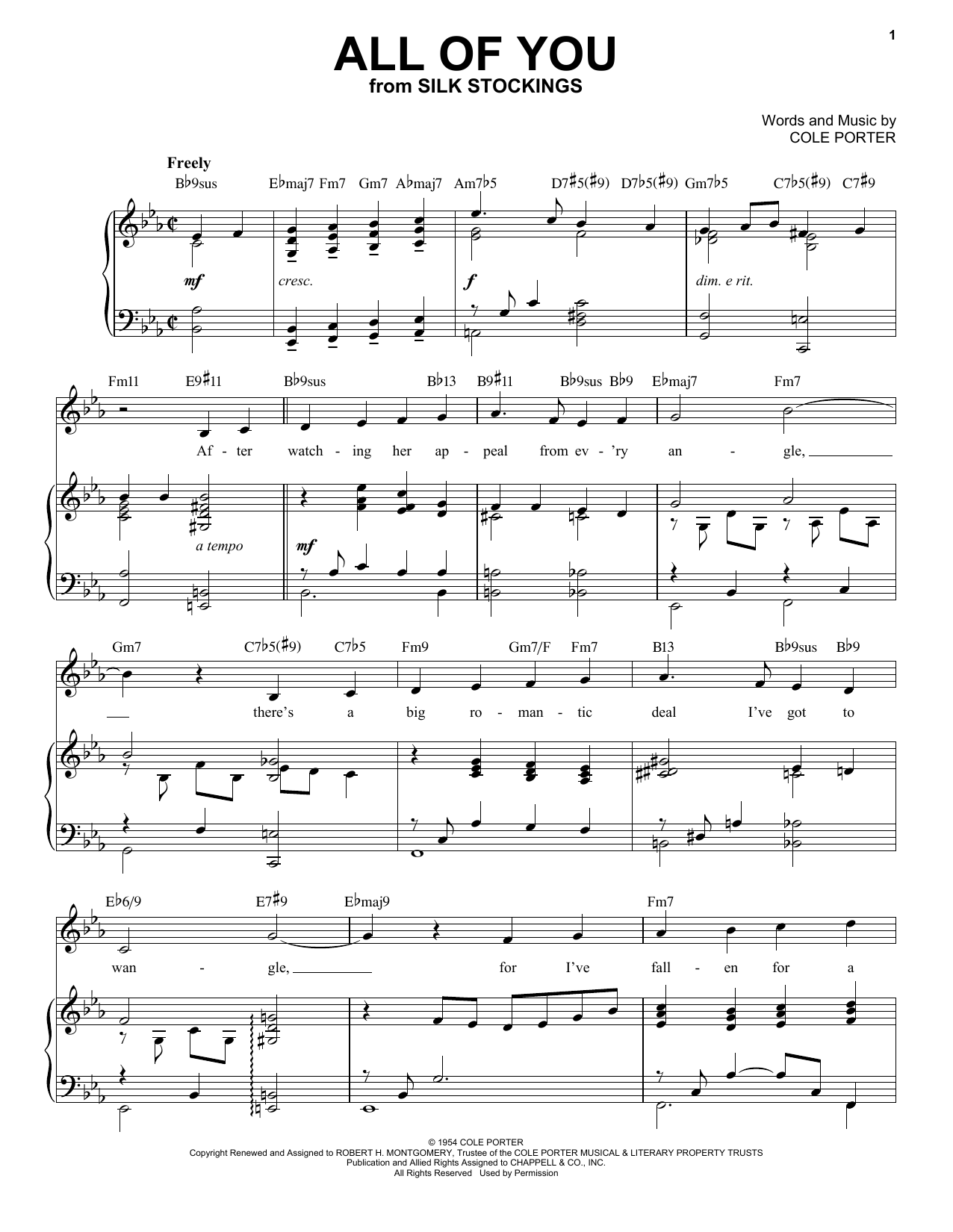 Product picture to: All Of You [Jazz version] (from Silk Stockings) (arr. Brent Edstrom)