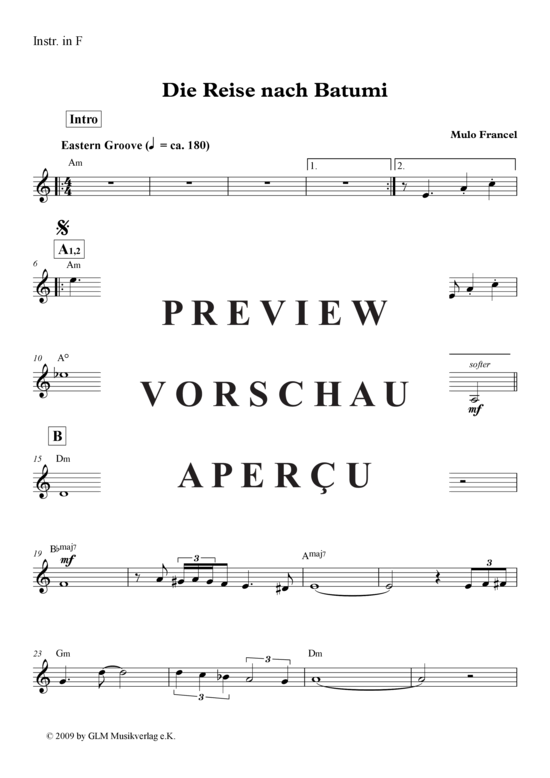 Produktgalerie: Seite 4 von 4 Die Reise nach Batumi , Quadro Nuevo, (Einzelstimme Instrumente in F hohe Lage)