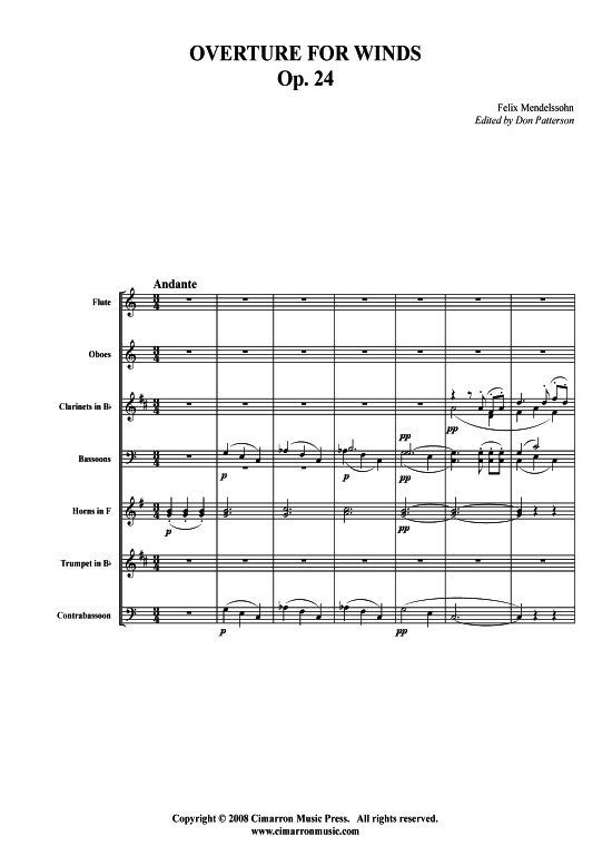 Product picture to: Ouvertüre Op. 24 Felix von Mendelssohn Bartholdy