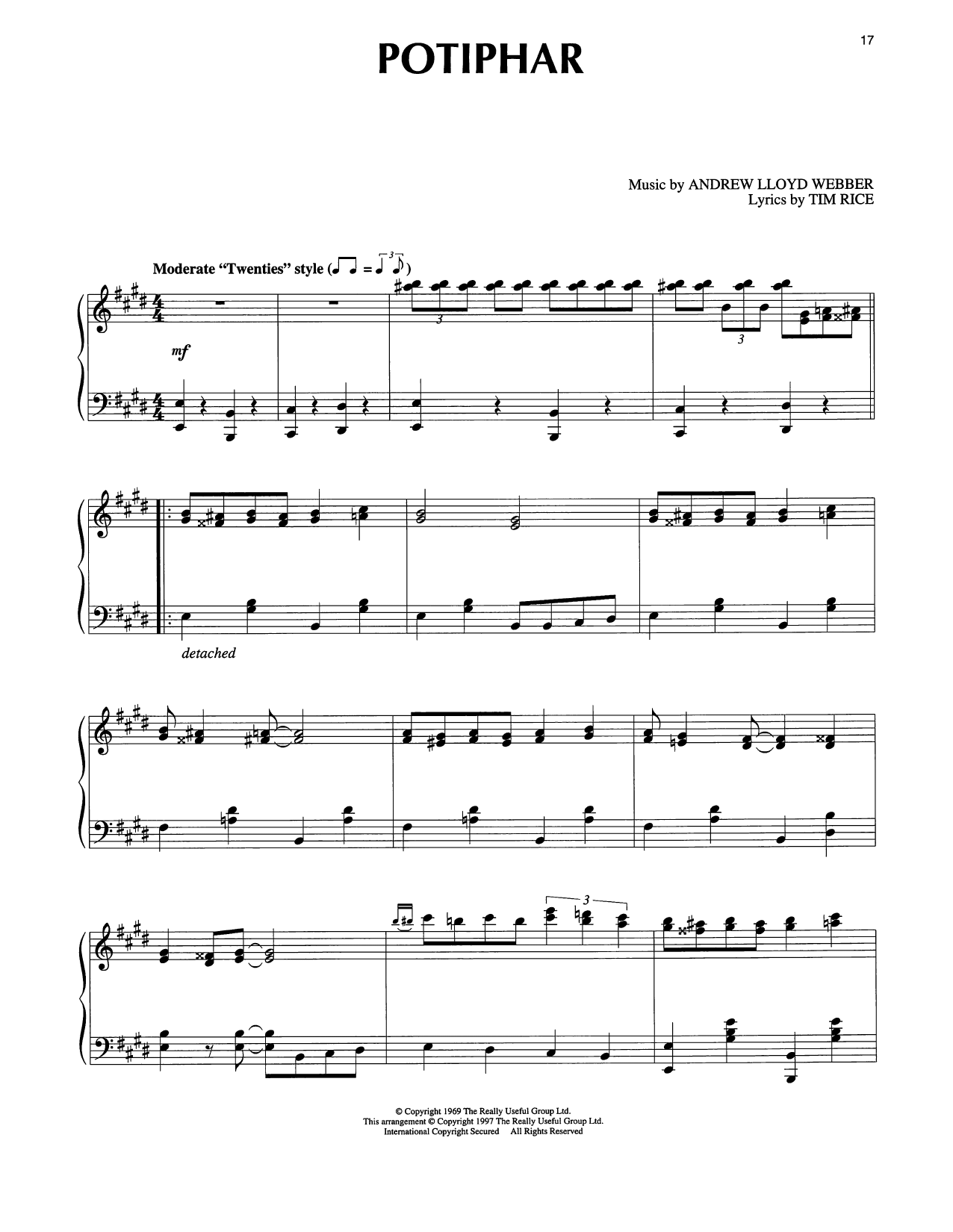 Produktgalerie: Seite 1 von 1 Potiphar (from Joseph And The Amazing Technicolor Dreamcoat), Tim Rice, Klavier