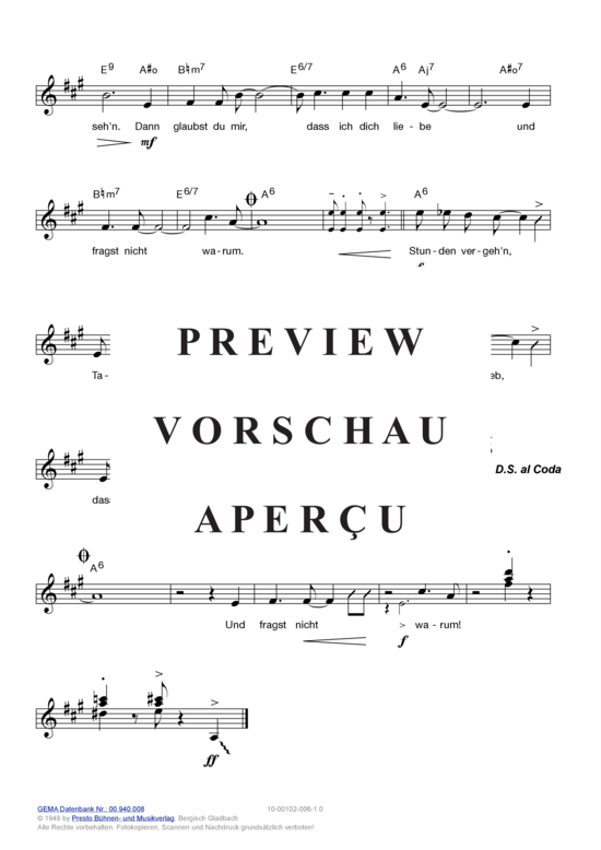 Produktgalerie: Seite 6 von 11 Du glaubst mir nicht, dass ich dich liebe (Warum nur, warum) , Gildo, Rex,  (Melodie-Stimmen in C/B/Es)