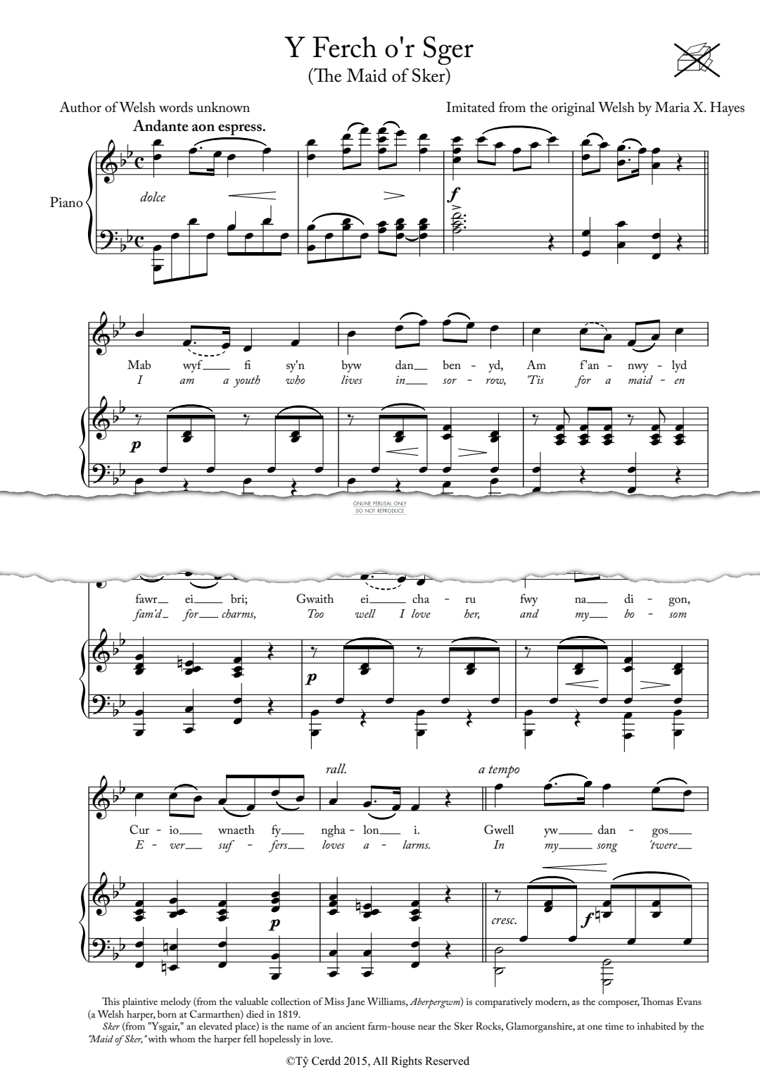 Produktgalerie: Seite 1 von 1 Y Ferch o’r Sger, , Gesang, Klavier