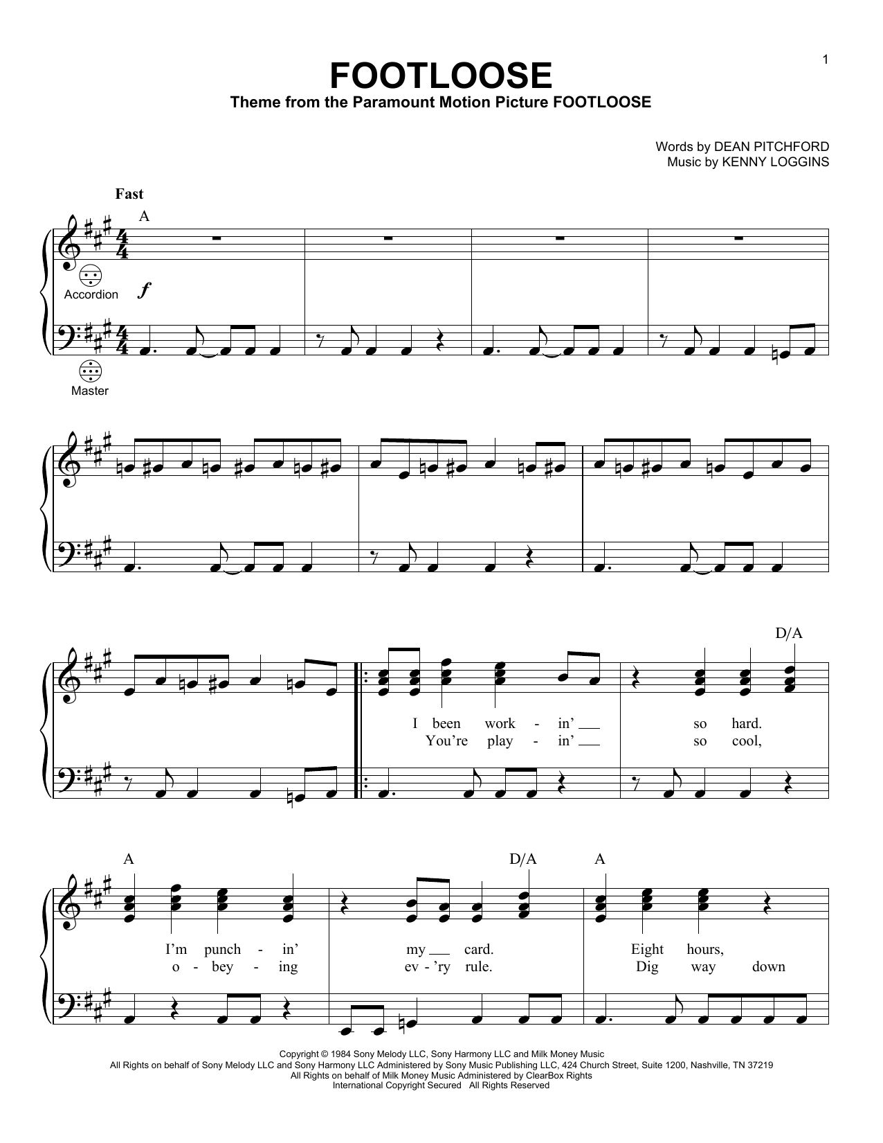 Product gallery: Page 1 of 1 Footloose, Kenny Loggins