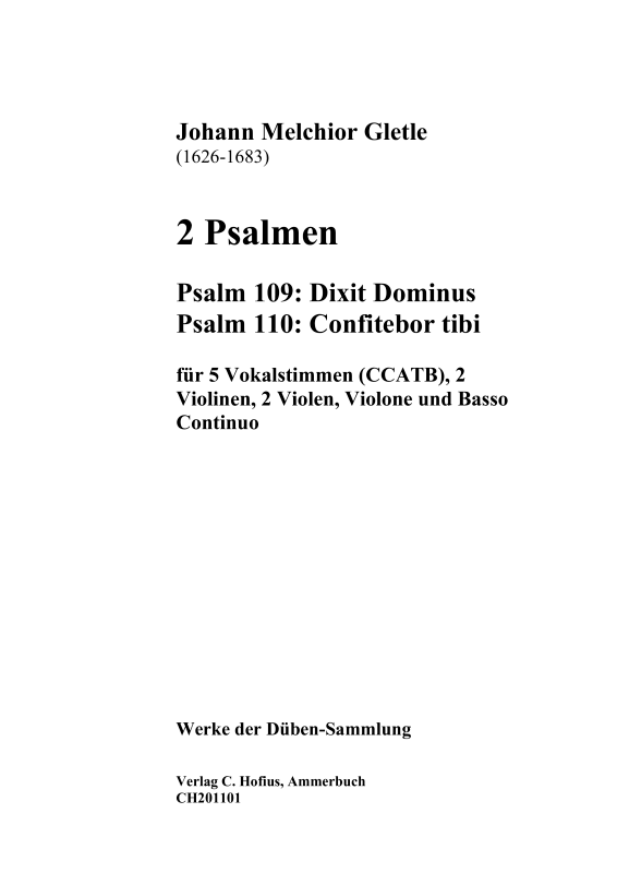 Produktbild zu: 2 Psalmen (Psalm 109: Dixit Dominus / Psalm 110: Confitebor tibi)