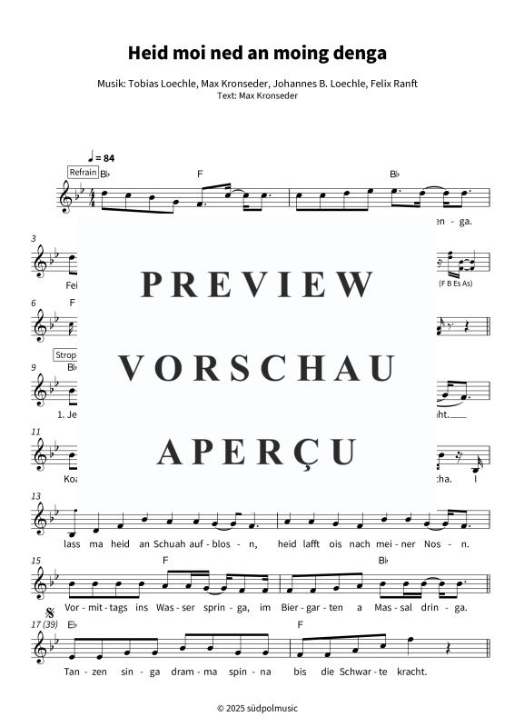 gallery: Heid moi ned an moing denga, DeSchoWieda, (Leadsheet)