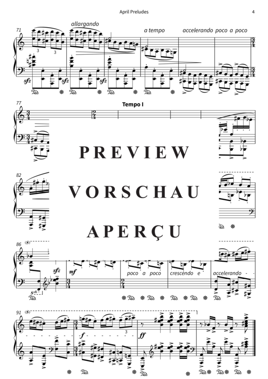 Product gallery: Page 7 of 7 April Preludes - op. 13, No. 4, Vivo , , Piano Solo