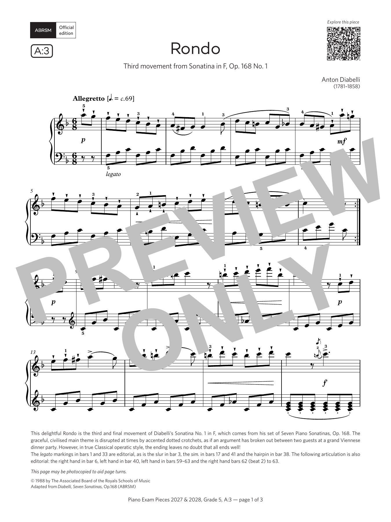 Product picture to: Rondo (Grade 5, list A3, from the ABRSM Piano Syllabus 2027 & 2028)
