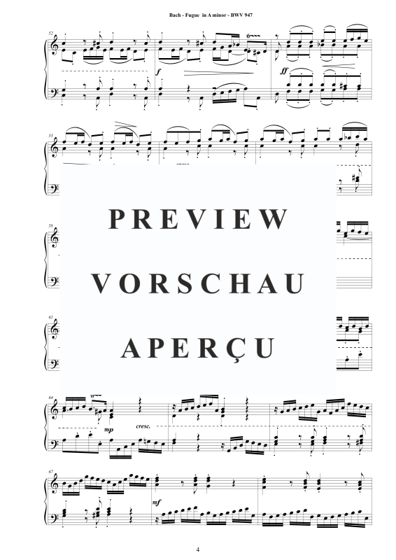 Produktgalerie: Seite 5 von 6 Fuge in A-Moll BWV 947 - Piano Version, , Klavier Solo