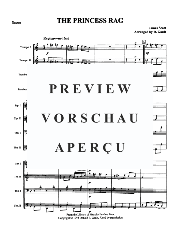 Produktgalerie: Seite 3 von 10 The Princess Rag, , Blechbläserquartett
