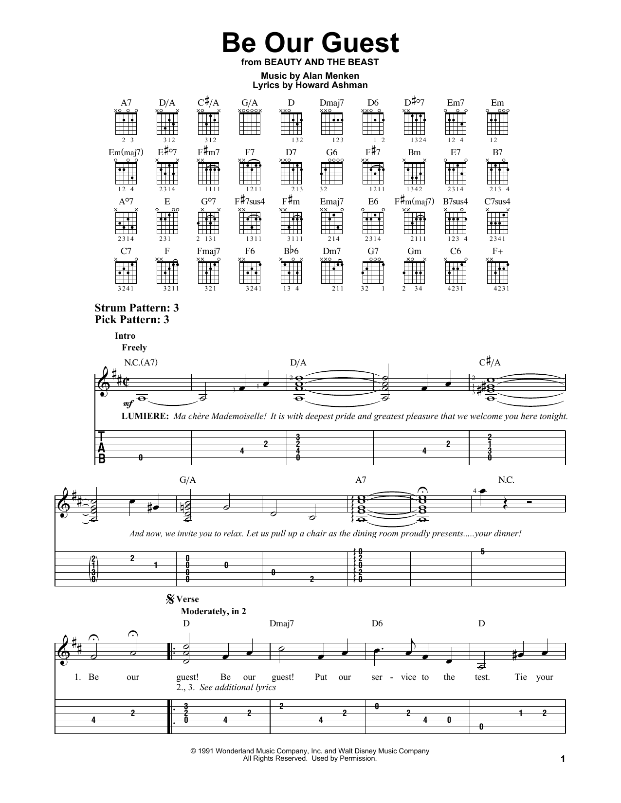 Product gallery: Page 1 of 1 Be Our Guest (from Beauty And The Beast), Alan Menken & Howard Ashman