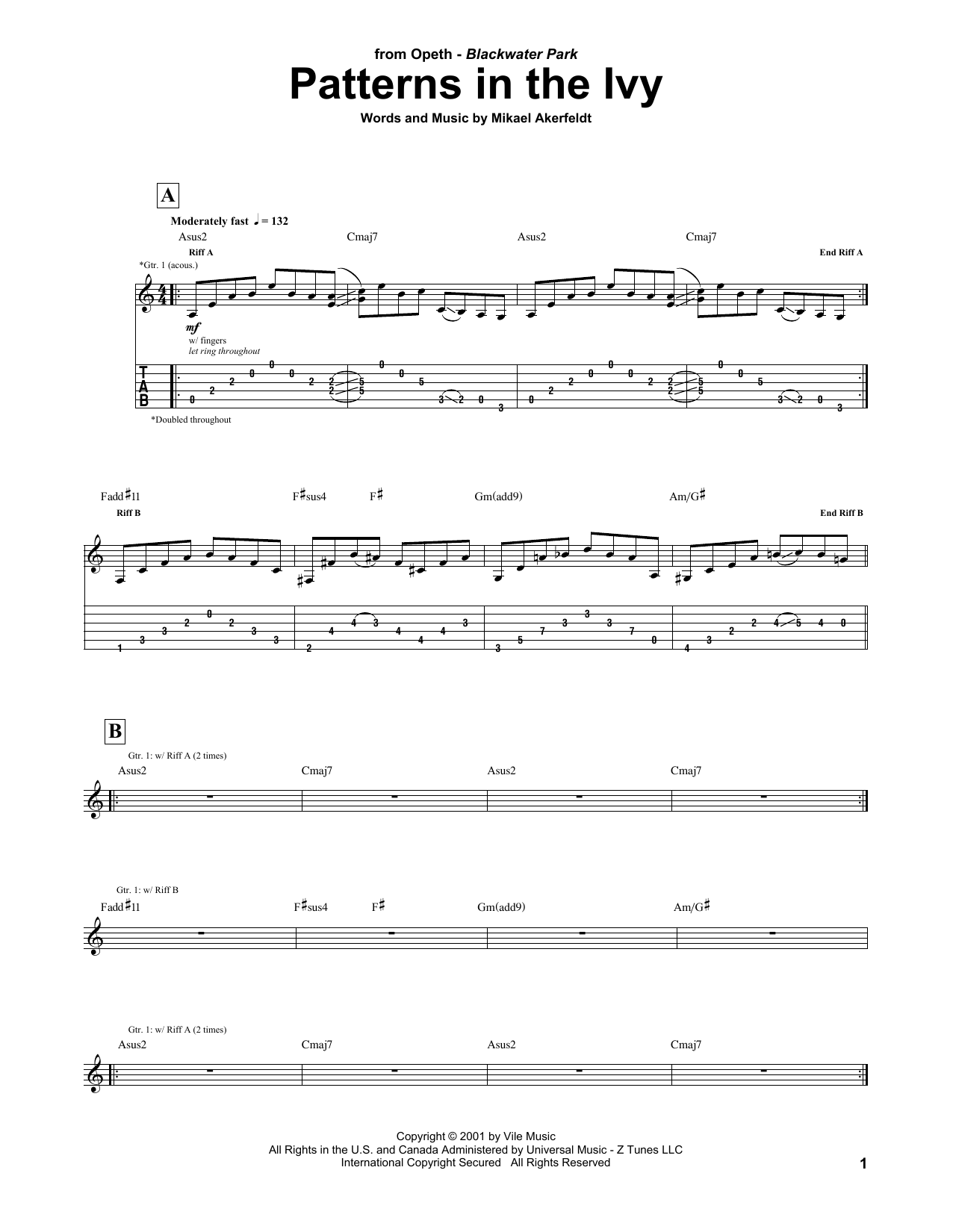 Produktgalerie: Seite 1 von 1 Patterns In The Ivy, Opeth, Gitarre