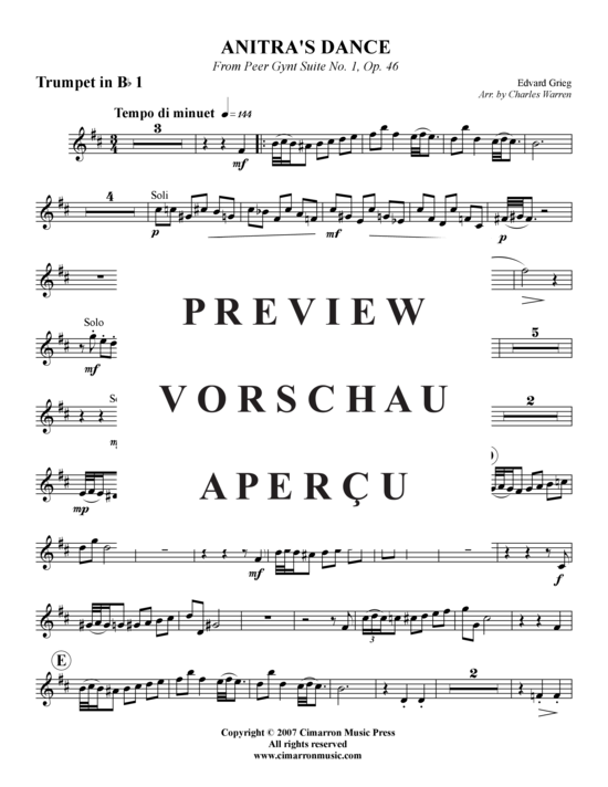 Produktgalerie: Seite 10 von 15 Anitras Dance, Op. 46 , , (Blechbläserquintett)