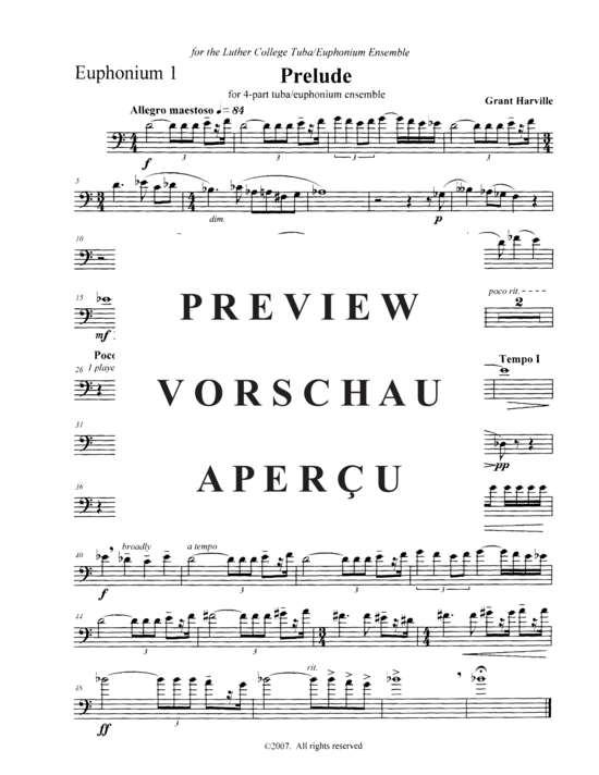 Product gallery: Page 10 of 13 Prelude , , (Tuba Quartett EETT)