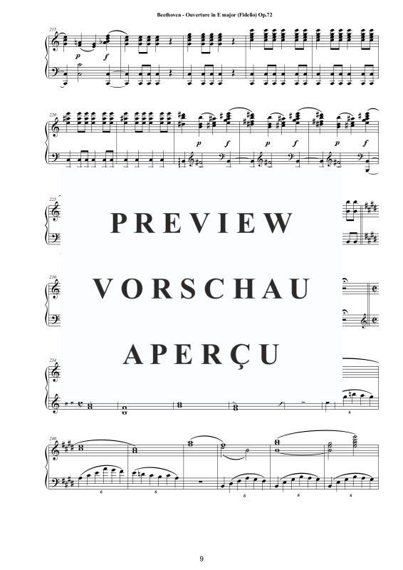 Produktgalerie: Seite 10 von 11 Ouverture in E major (Fidelio) Op.72 - Piano Version, , Klavier Solo