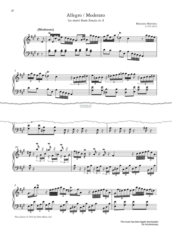 Produktgalerie: Seite 1 von 1 Allegro / Moderato (1st movt from Sonata in A), Marianne von Martínez, Klavier