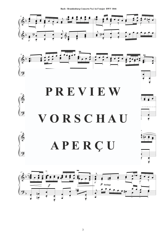 Product gallery: Page 4 of 11 Brandenburg Concerto No. 1 in F major BWV 1046, , Solo Piano