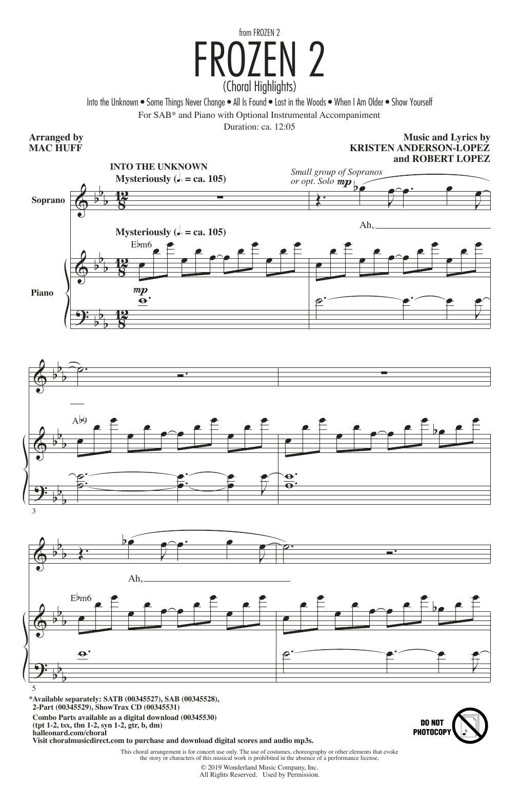 Produktbild zu: Frozen 2 (Choral Highlights) (arr. Mac Huff)