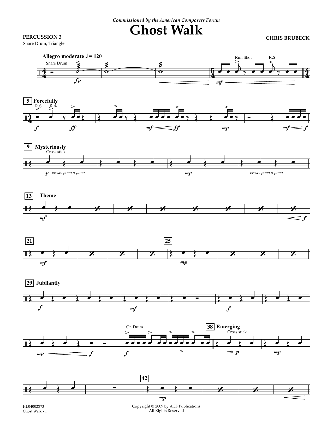 Product gallery: Page 1 of 1 Ghost Walk - Percussion 3, Chris Brubeck