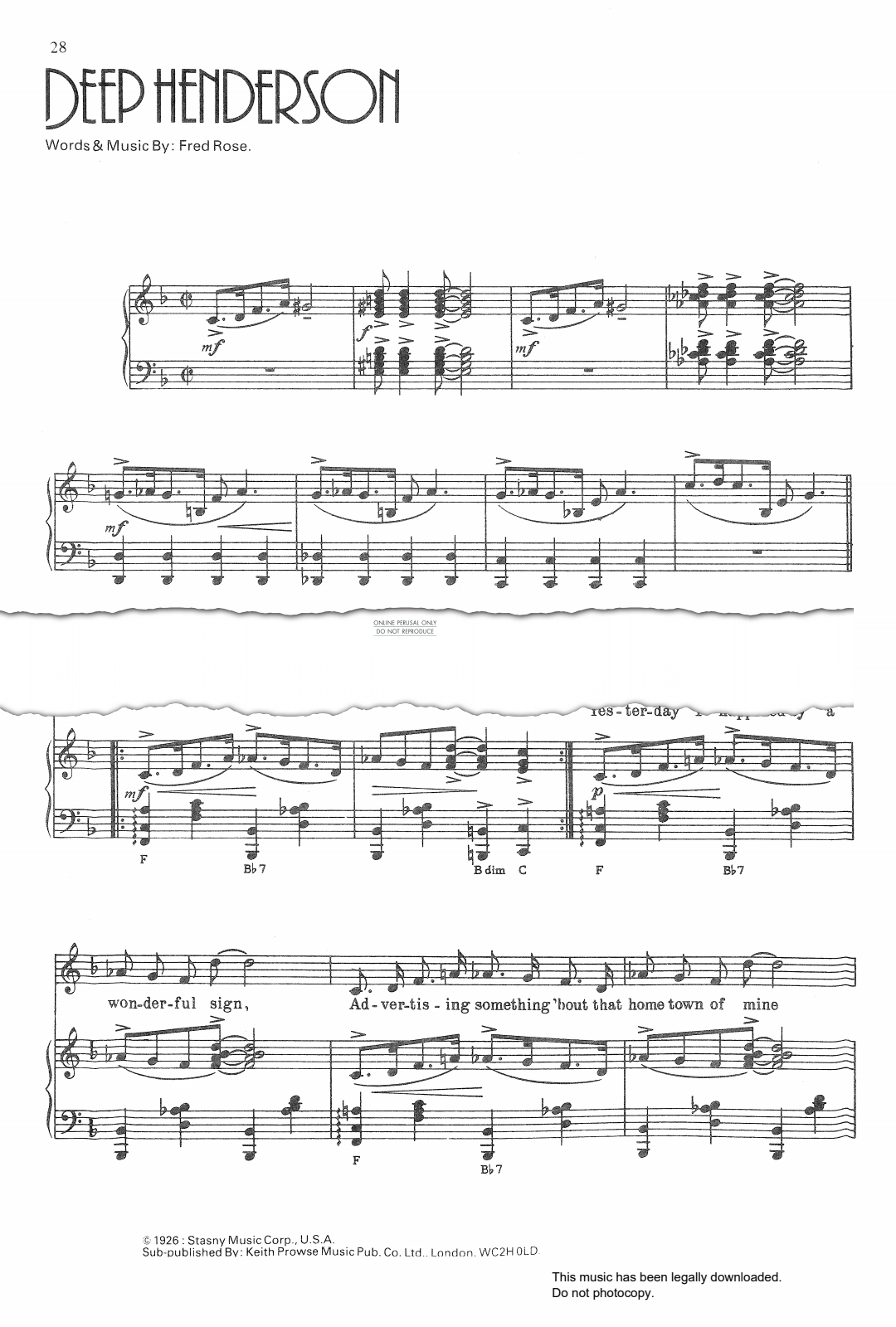 Product gallery: Page 1 of 1 Deep Henderson, Fred Rose