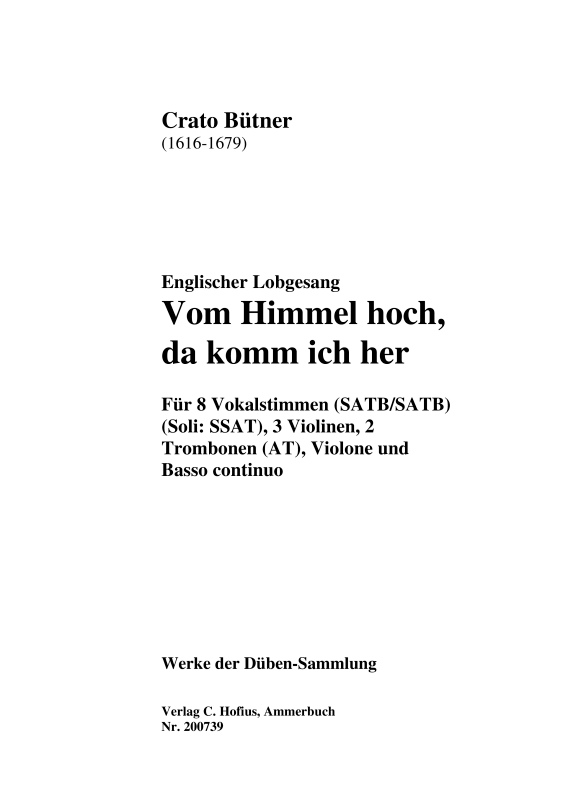 Produktbild zu: Vom Himmel hoch - Englischer Lobgesang