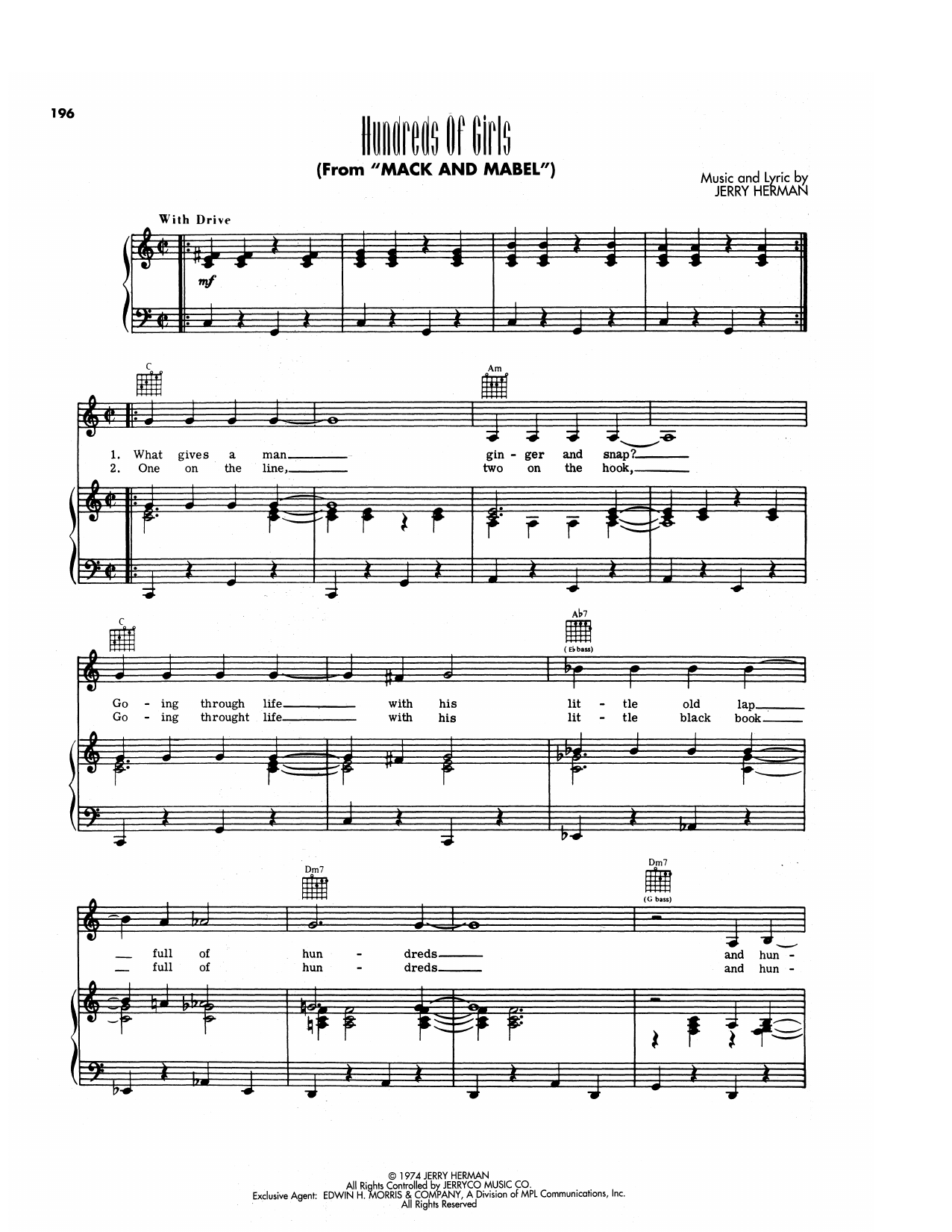 Produktgalerie: Seite 1 von 1 Hundreds Of Girls (from Mack & Mabel), Jerry Herman, Gesang, Gitarre, Klavier