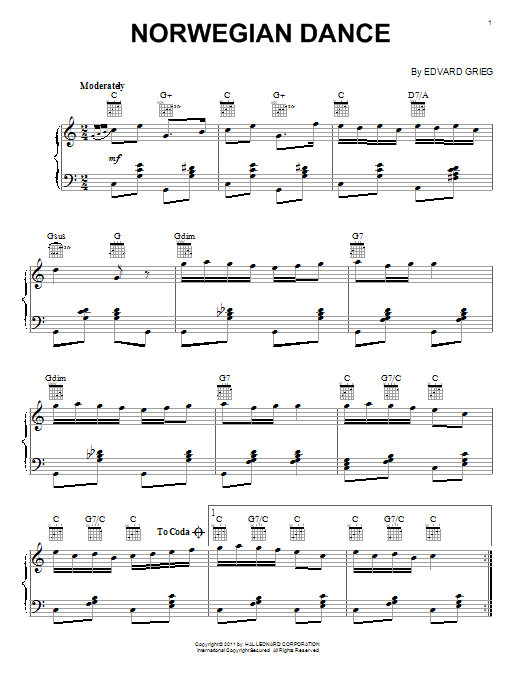 Product gallery: Page 1 of 1 Norwegian Dance, Edvard Grieg
