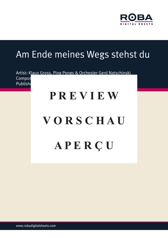 Product gallery: Page 2 of 3 Am Ende meines Wegs stehst du , Gross, Klaus & Ping Pongs, Piano and Voice