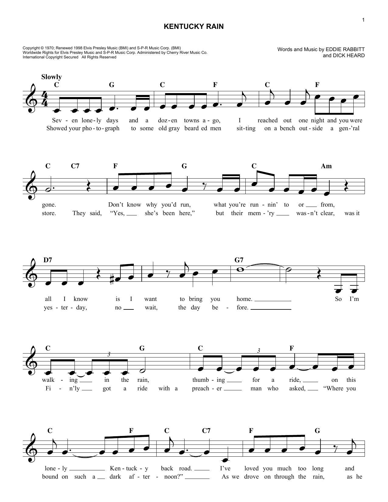 Produktgalerie: Seite 1 von 1 Kentucky Rain, Elvis Presley