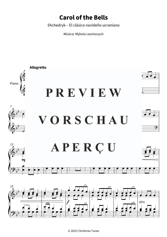 Produktgalerie: Seite 5 von 6 Carol of the Bells - Shchedryk - El clásico navideño ucraniano, , Klavier Solo
