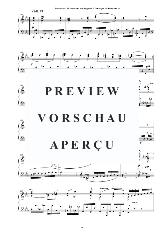 Produktgalerie: Seite 8 von 11 15 Variations and Fugue in E flat major for Piano Op.35, , Klavier Solo