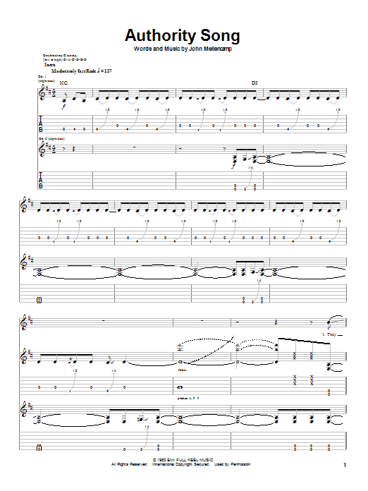Product gallery: Page 1 of 1 Authority Song, John Mellencamp