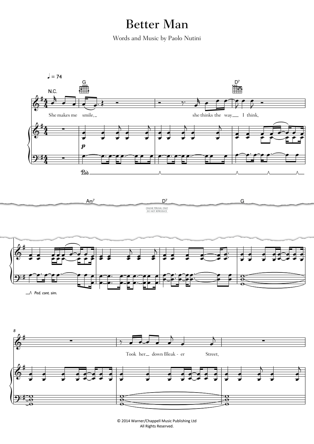 Produktgalerie: Seite 1 von 1 Better Man, Paolo Nutini, Gesang, Gitarre, Klavier
