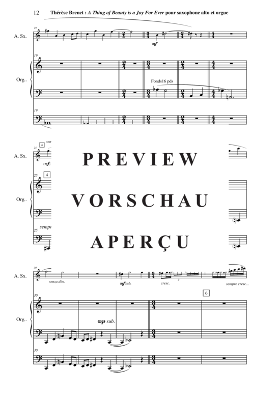 Product gallery: Page 13 of 21 A Thing Of Beauty is a Joy For Ever , , (alto saxophone + organ)