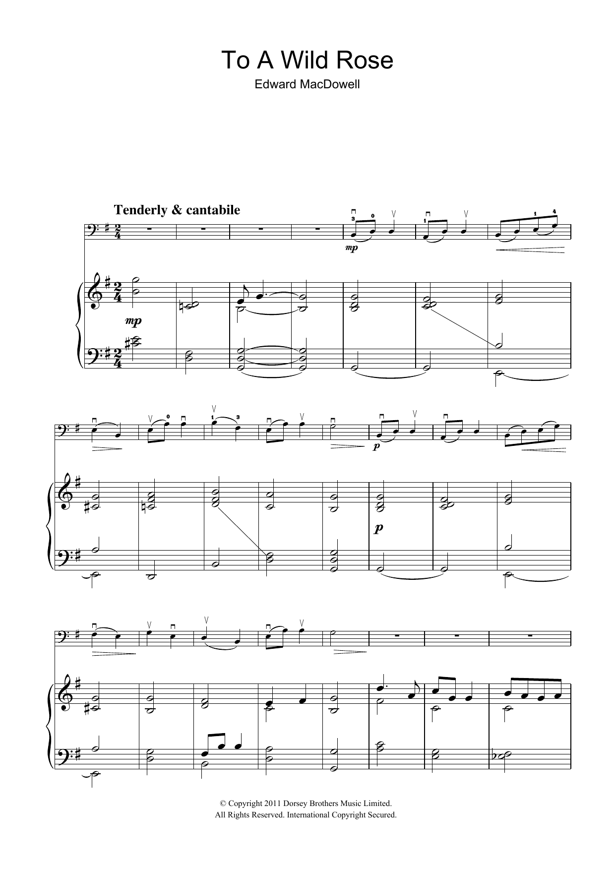 Produktgalerie: Seite 1 von 1 To A Wild Rose, Edward MacDowell, Violoncello