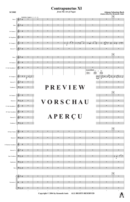 Produktgalerie: Seite 4 von 21 Contrapunctus 11 aus Kunst der Fuge , , (Concert Band)