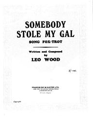 cover: Somebody Stole My Gal, Leo Wood, Gesang, Klavier