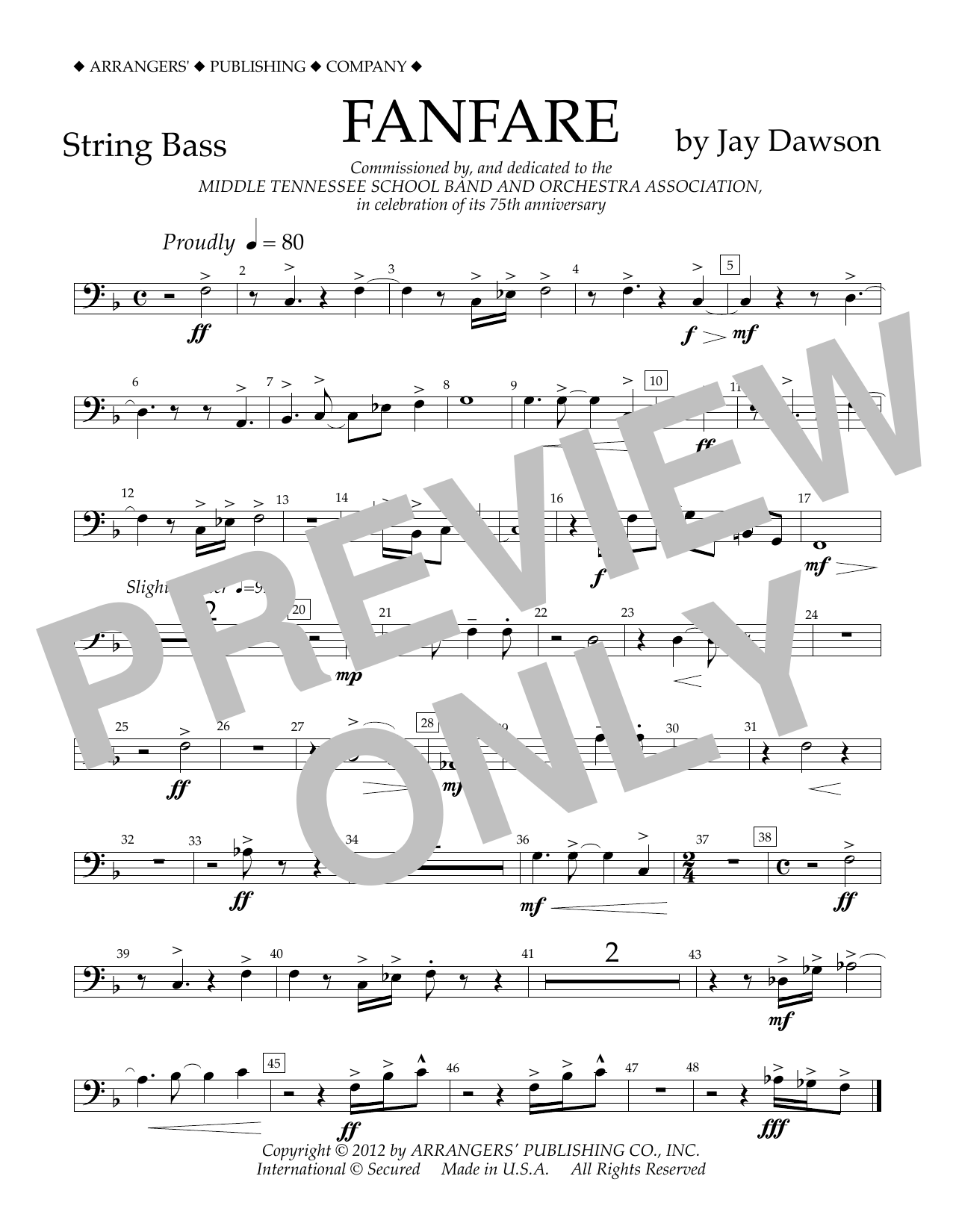 Produktbild zu: Fanfare - String Bass