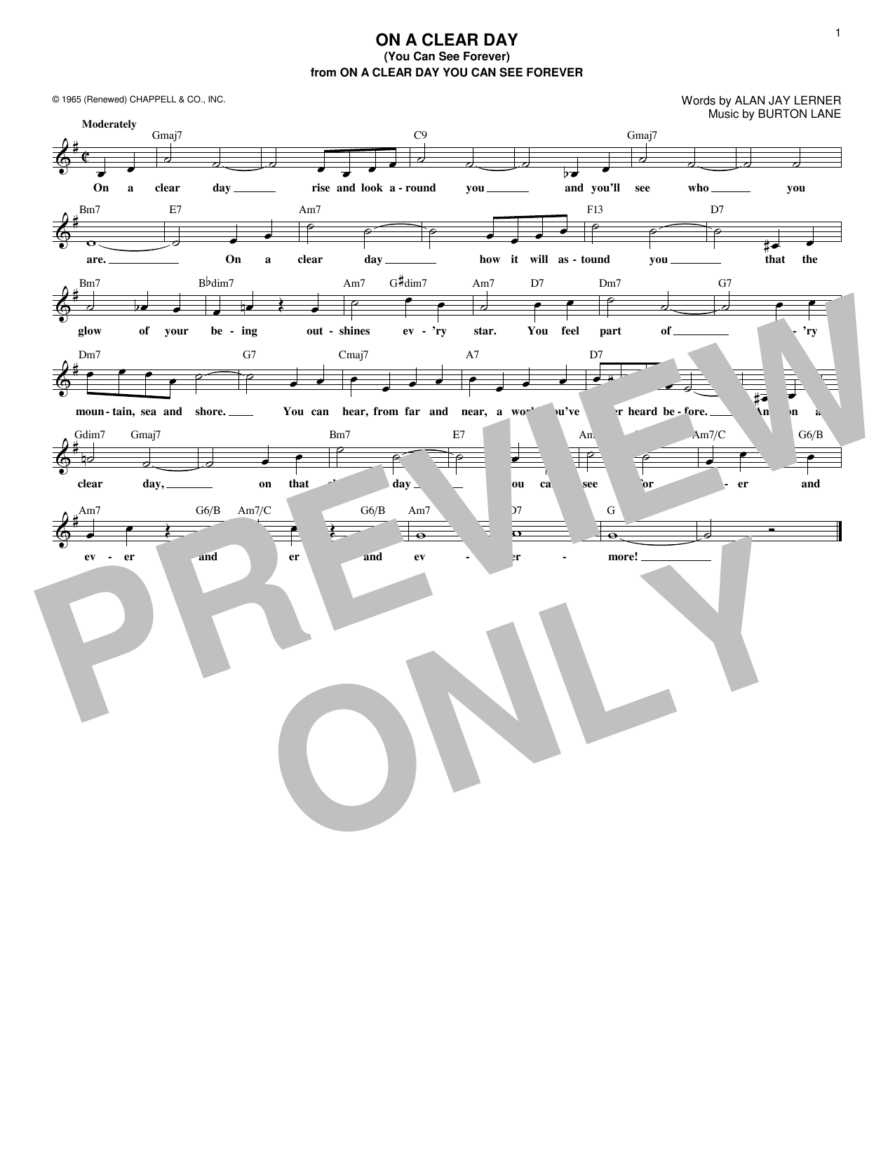 Produktbild zu: On A Clear Day (You Can See Forever)