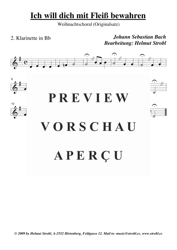 gallery: Ich will dich mit Fleiß bewahren, , Klarinettenquartett