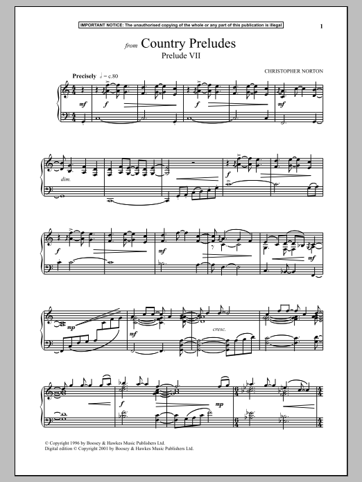 Product gallery: Page 1 of 1 Country Preludes, Prelude VII, Christopher Norton