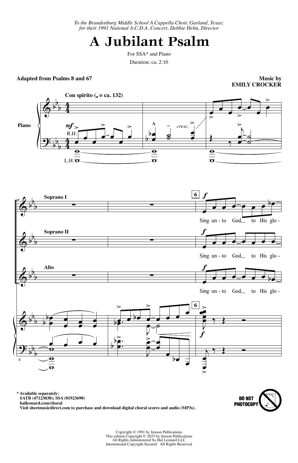 Produktgalerie: Seite 1 von 1 A Jubilant Psalm, Emily Crocker, Chor