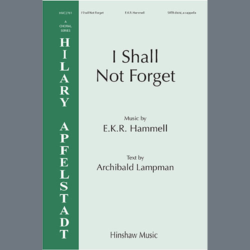cover: I Shall Not Forget, Evan Hammell